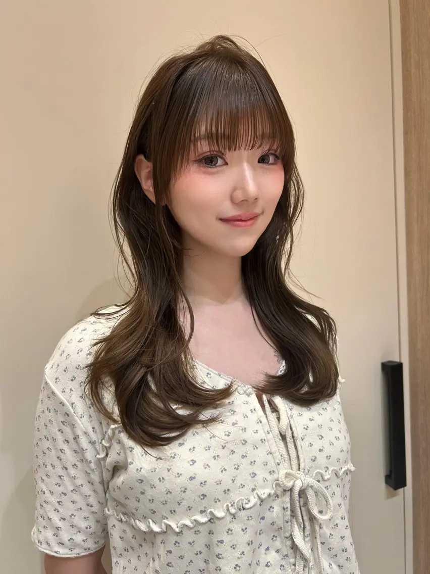 ロング カラー カット ヘアカラー トリートメント レイヤーカット/ ダブルカラー/たくみのヘアスタイル