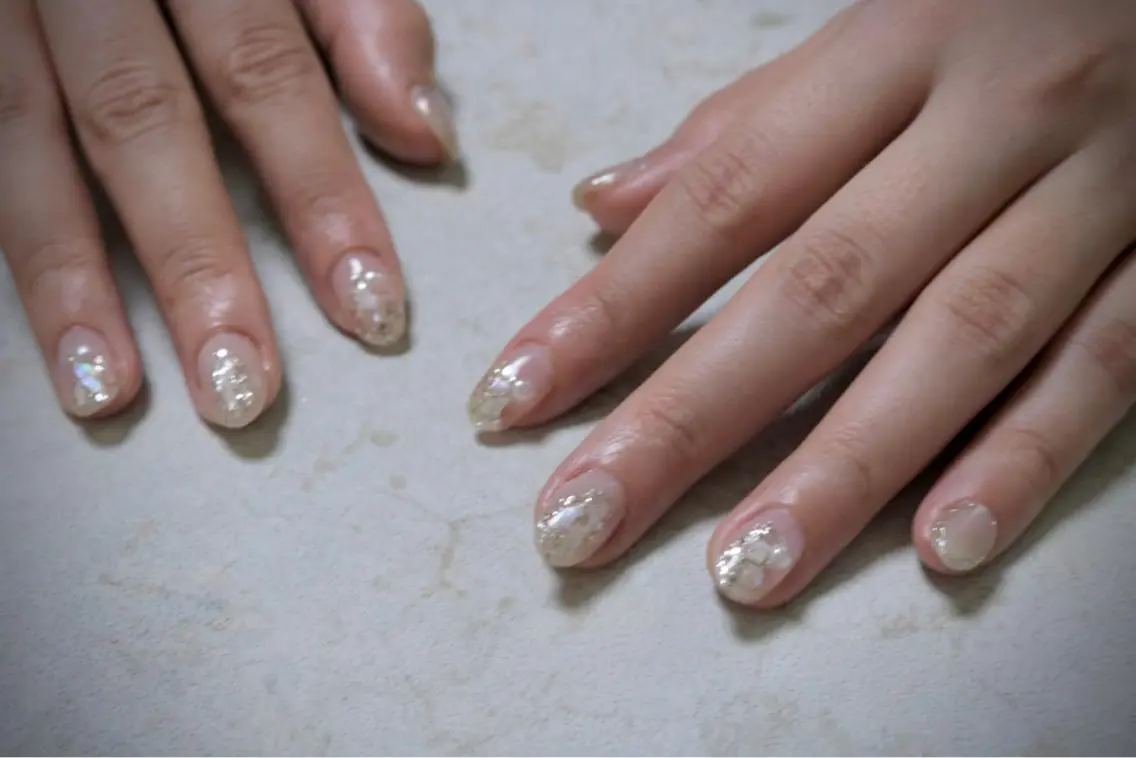 ネイル オーロラネイル カジュアル フラッシュネイル ジェルネイル ラメ(グリッター) ハンドネイル MH Nailのネイルデザイン