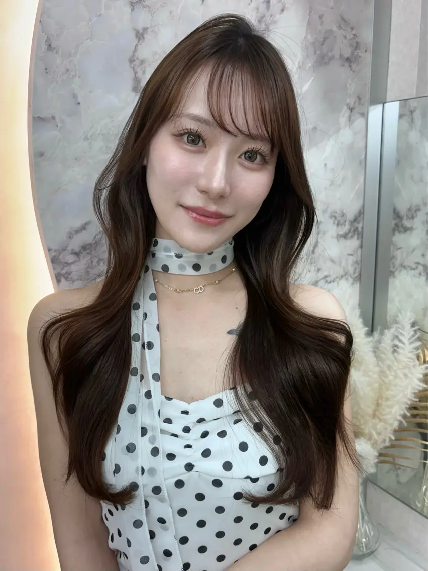 セミロング 髪質改善 韓国風ヘア ヘアカラー ️🫧中島遼香🫧 Ess🪽髪質改善のヘアスタイル