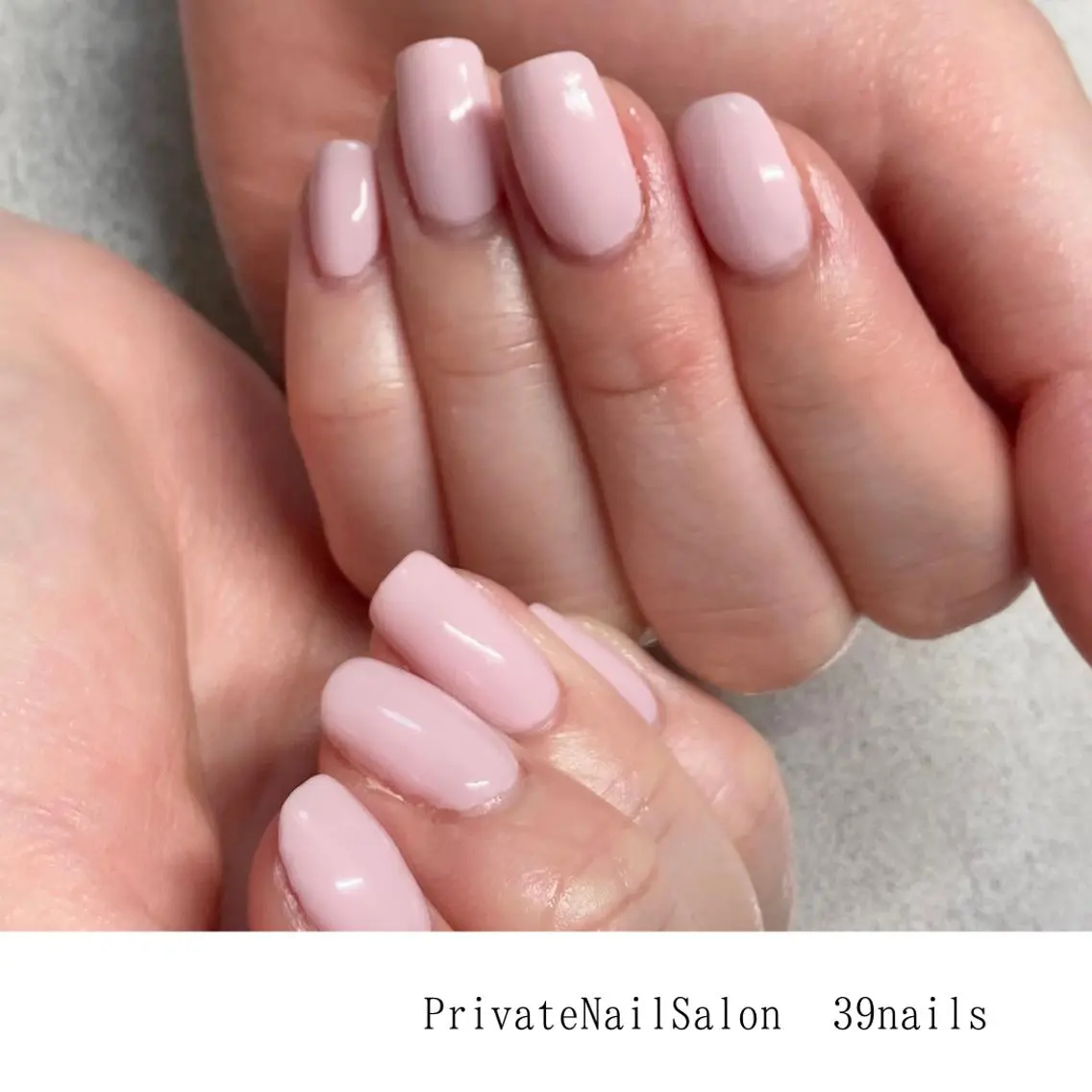 ネイル ワンカラーネイル ピンク シンプルネイル スクエアネイル ハンドネイル 39-nails EharaMikuのネイルデザイン