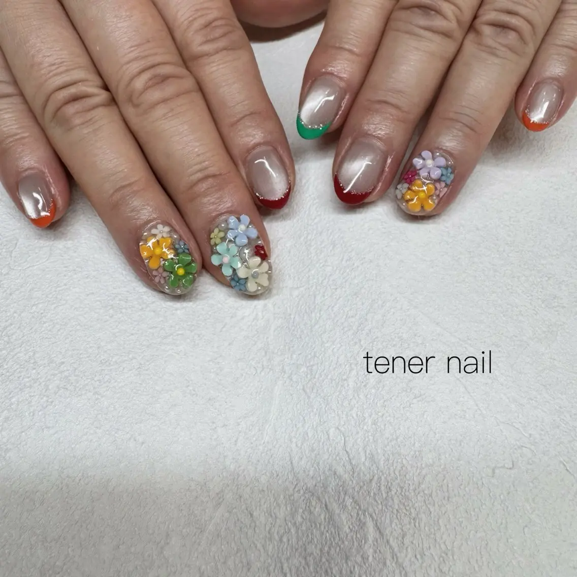 ネイル フラワーネイル ハンドネイル テネルネイル tener nailのネイルデザイン