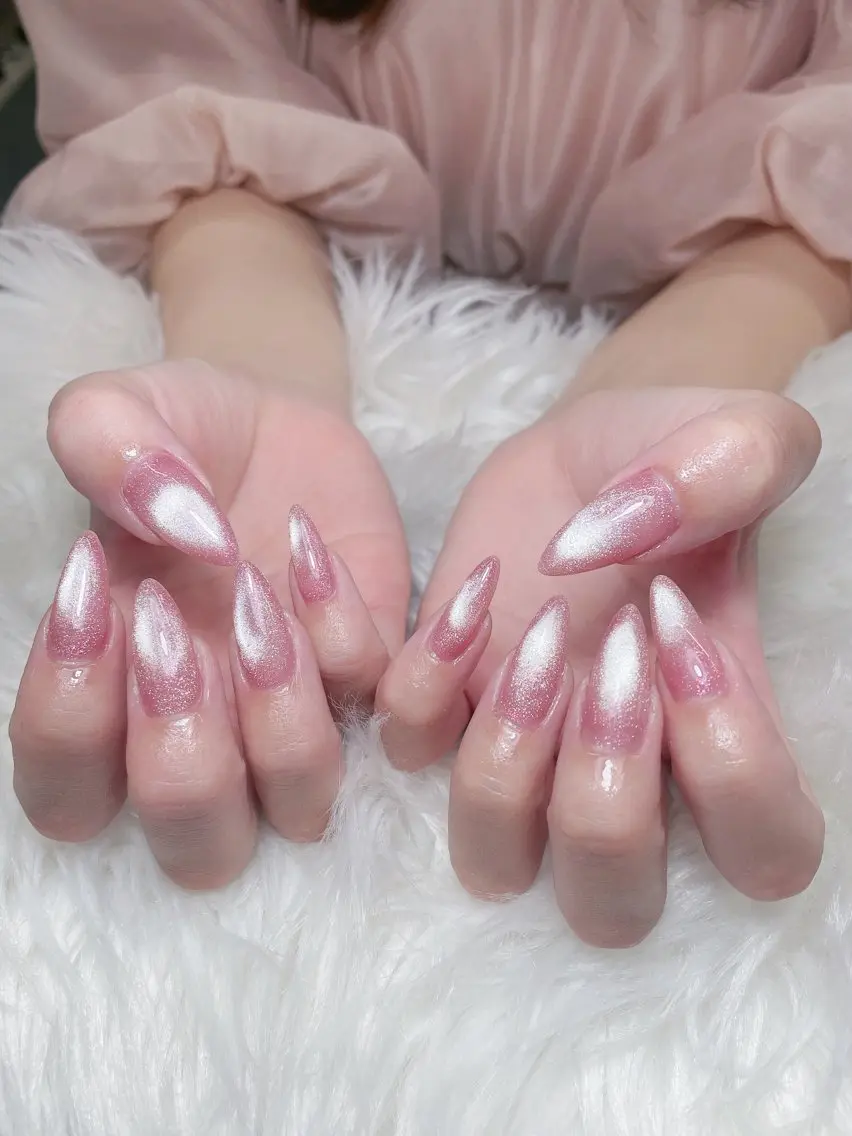 ネイル 長さ出し フレンチネイル グラデーション 韓国ネイル マグネットネイル ハンドネイル VB HEAVEN nailのネイルデザイン