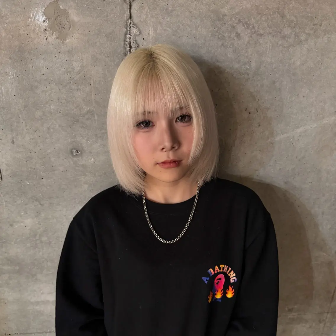 ミディアム カラー ブロンド ヘアカラー 【🥀履歴修正🥀】 ハイトーン職人/拓真のヘアスタイル