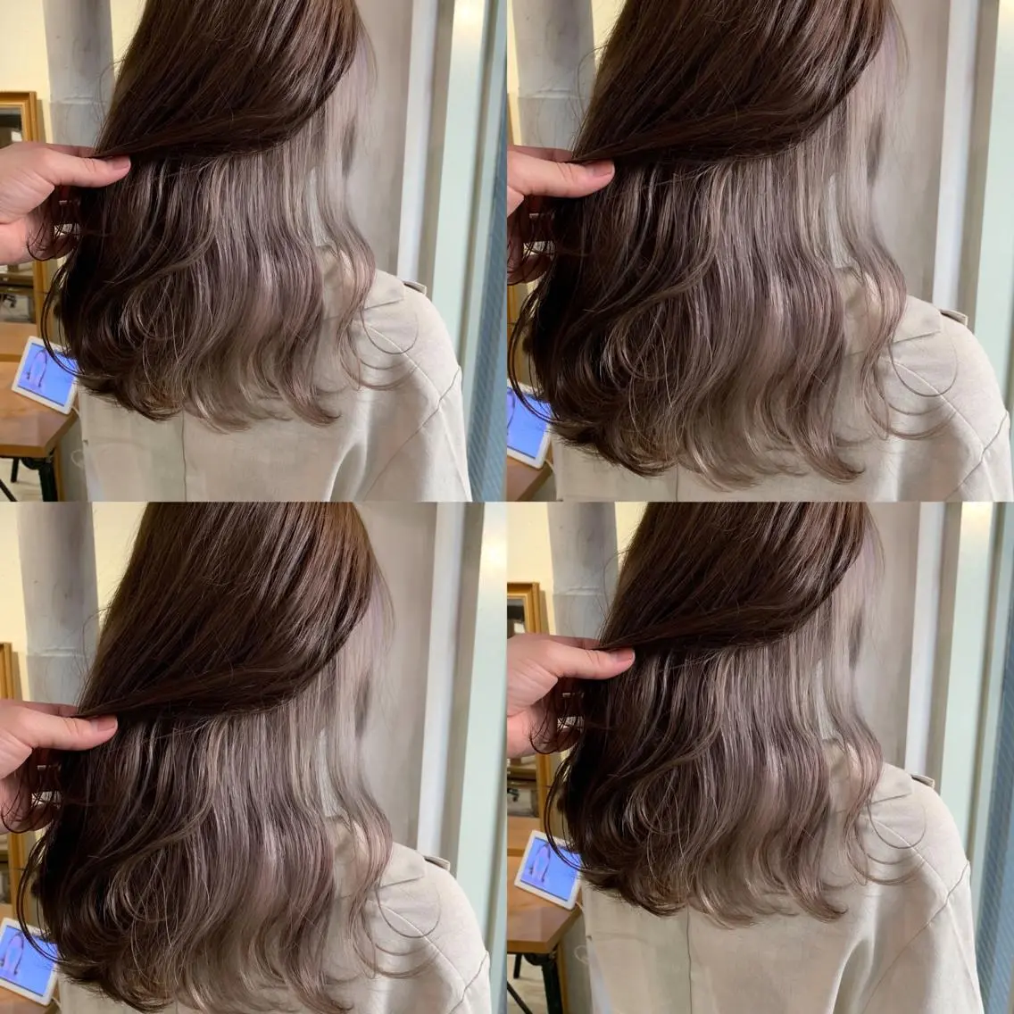 セミロング カラー ベージュカラー デザインカラー インナーカラー カット ヘアカラー トリートメント /カラー/NAOKIのヘアスタイル