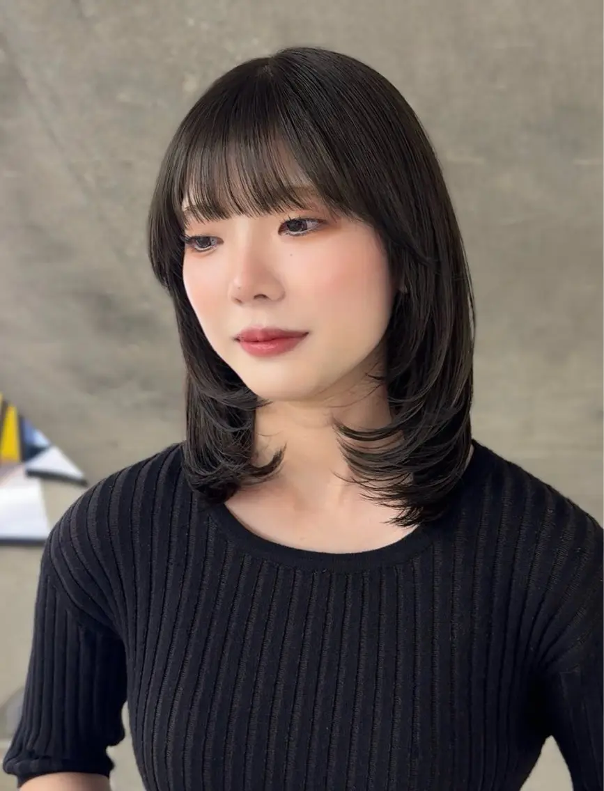 ミディアム カラー ヘアカラー 小野寺 彩圭のヘアスタイル
