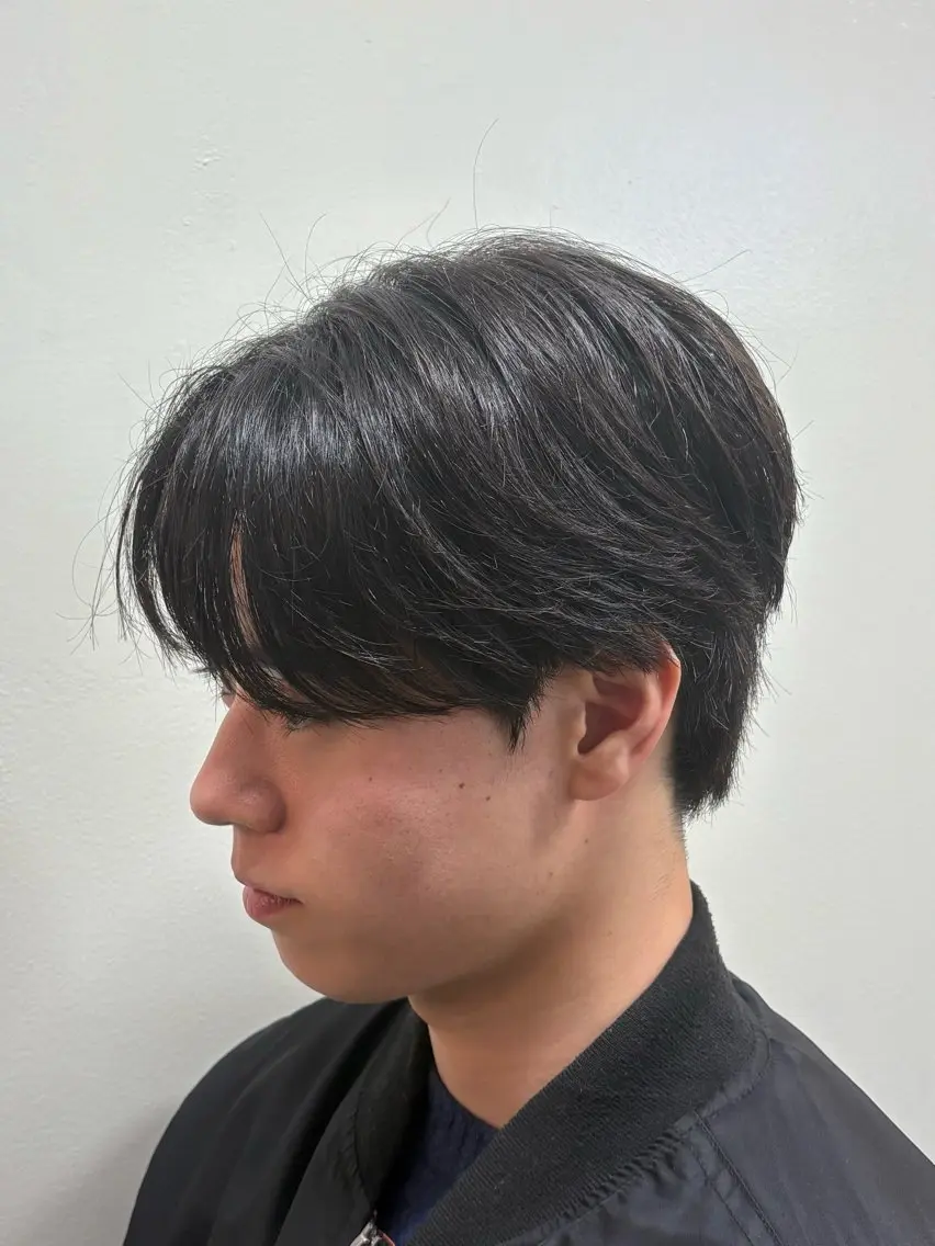 ショート パーマ メンズ 縮毛矯正 カット 縮毛矯正 韓国メンズヘア/ 毛流れヘア　須田龍世のヘアスタイル