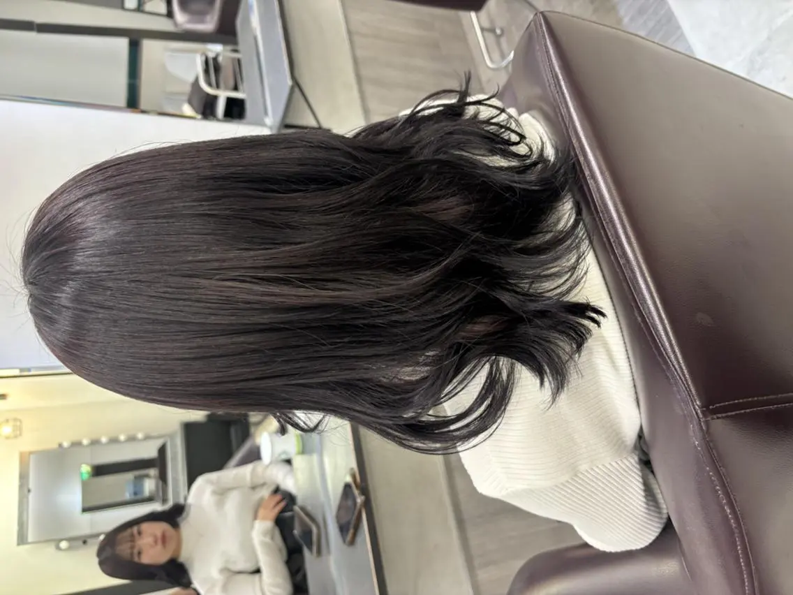 カラー ミディアム 透明感カラー カット ヘアカラー ブリーチなしWカラー ヘアセット菜希のヘアスタイル