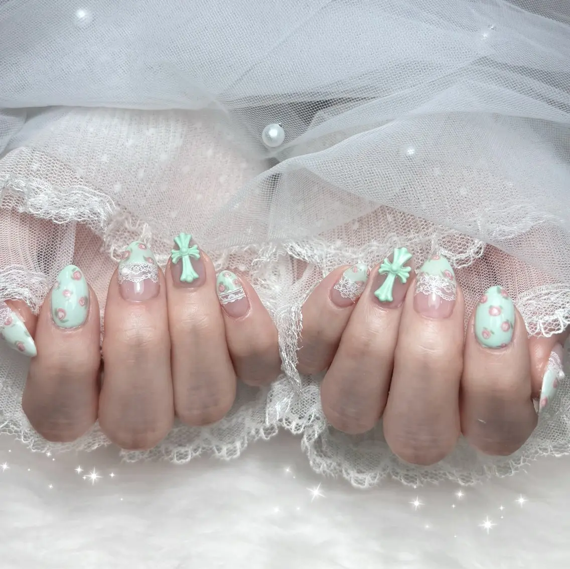 ネイル グリーン Sonyo nail 🎀sakura🎀のネイルデザイン