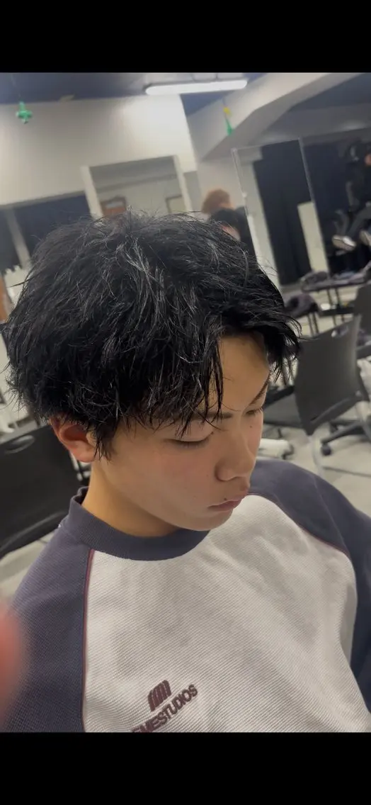 ショート カラー パーマ ヘアアレンジ メンズ キッズ ⚡️モデル募集⚡️/ メンズヘア 秀平のヘアスタイル