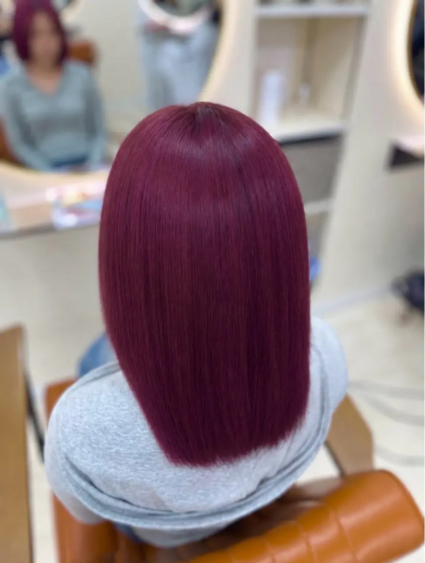 ミディアム カラー ピンクカラー ローズカラー ヘアカラー トリートメント 齋藤 ゆず🐹🤎のヘアスタイル