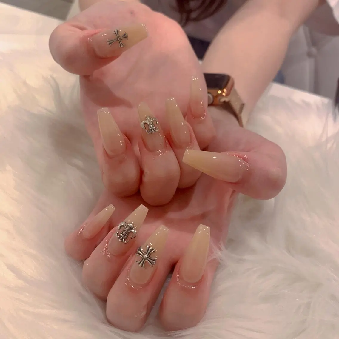 🆙🈷️末まで限定💅長さ出し10本＋4本シンプルアート💅🎭埋め尽くし可能🉑の写真