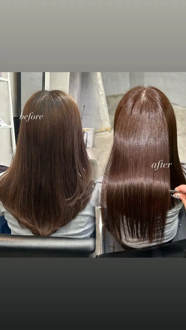 カラー ヘアカラー トリートメント 艶髪縮毛矯正🛋 透明感カラー/さやかのヘアスタイル