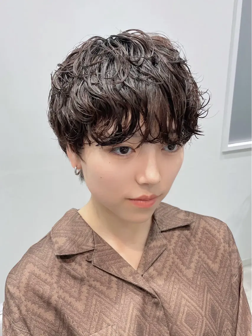 ショート パーマ ヘアアレンジ ニュアンスパーマ Hair&Make Allureのヘアスタイル