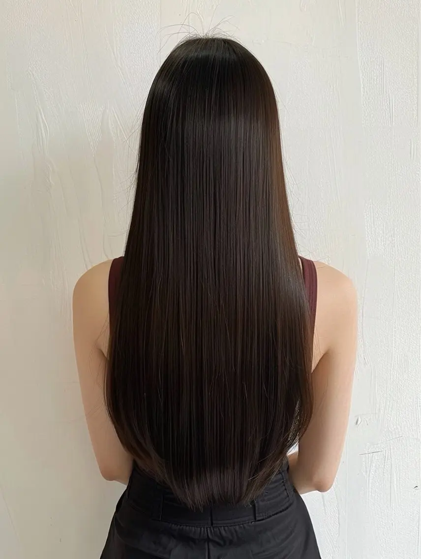 ロング カラー カット 縮毛矯正 トリートメント 顔まわり× レイヤー/MIUのヘアスタイル