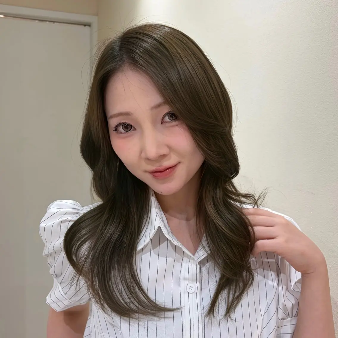 ロング カット ヘアカラー トリートメント オリーブカラー🍐/ 韓国レイヤー/toaのヘアスタイル