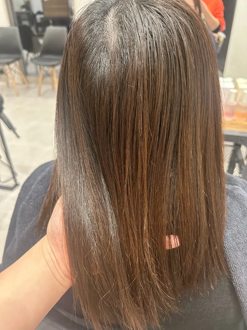 カラー ブラウンカラー ヘアカラー トリートメント 金沢美容室 KUSHUKAのヘアスタイル