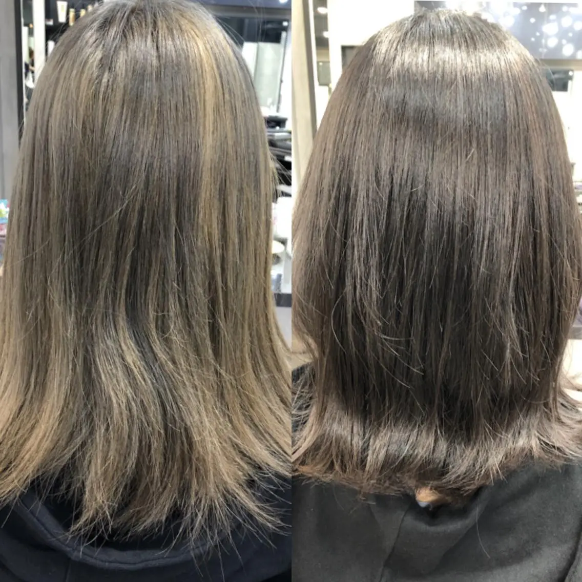 ミディアム カラー ベージュカラー シルバー シルバーベージュ レイヤー×髪質改善✨ 渋谷/佐藤侑哉のヘアスタイル