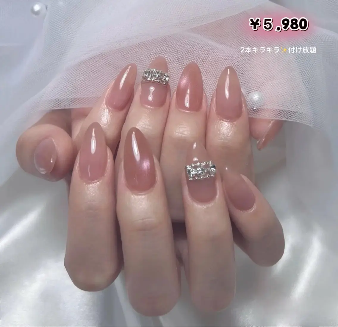 🌹キラキラ🤩ストーンパーツ付け放題★ 2本￥5,980の写真