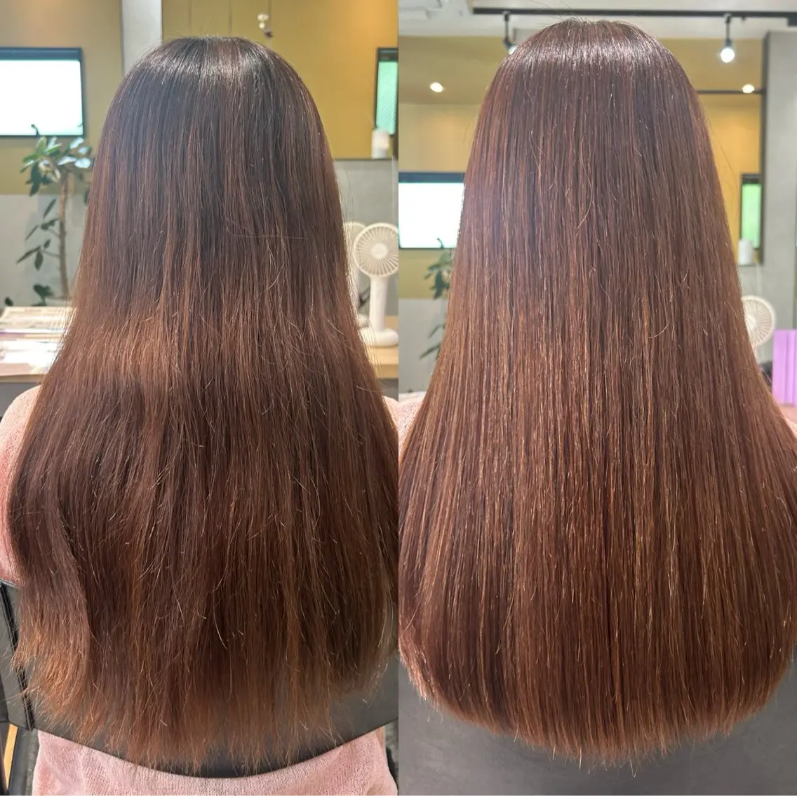ロング パーマ 髪質改善 ストレートパーマ カット 縮毛矯正 トリートメント hubhair レイヤー/透明感のヘアスタイル