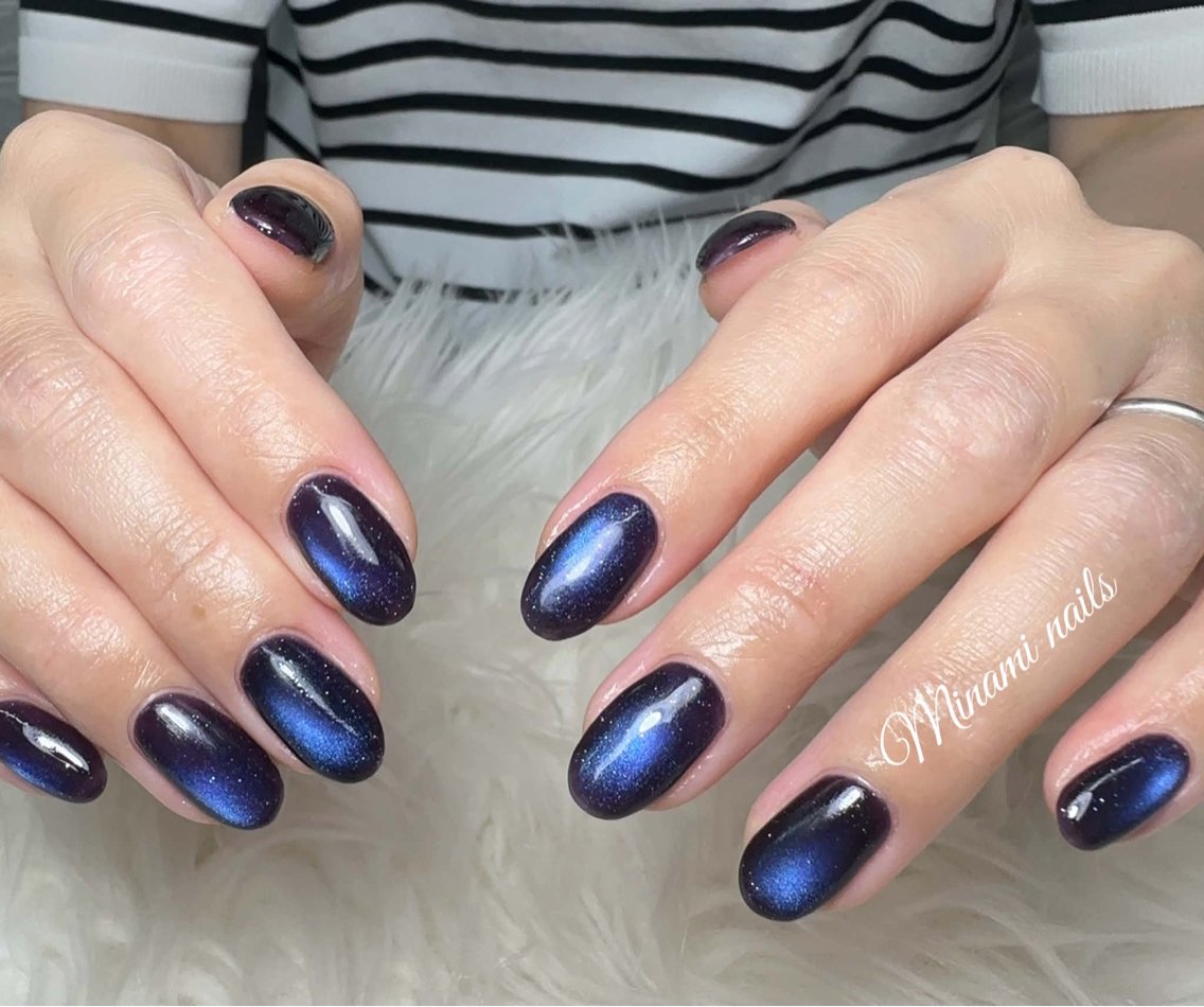 ネイル アートネイル ガーリー キラキラネイル 韓国ネイル マグネットネイル ハンドネイル Minami Nailsのネイルデザイン