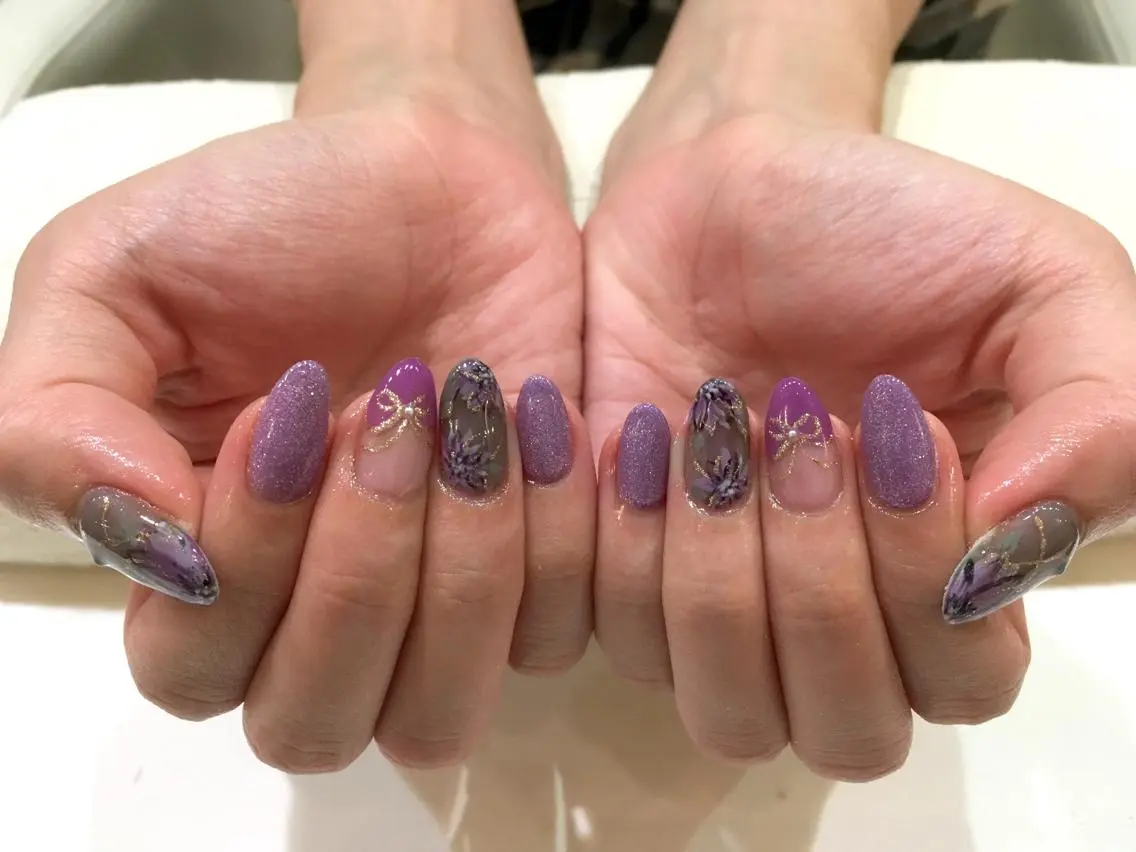 ネイル フラワーネイル nail salon BochiBochiのネイルデザイン