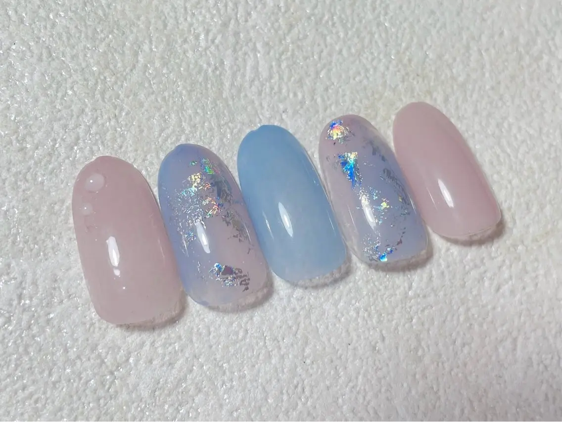 ネイル オーロラネイル フットネイル フレンチネイル ジェルネイル マグネットネイル ハンドネイル mogunail &blowのネイルデザイン