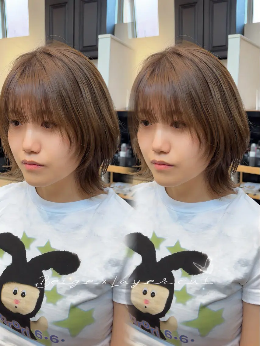 ショート カラー ベージュカラー ブリーチ ブリーチなしカラー カット ヘアカラー トリートメント MAKO/モテ髪/ ハイトーン/赤みなしのヘアスタイル