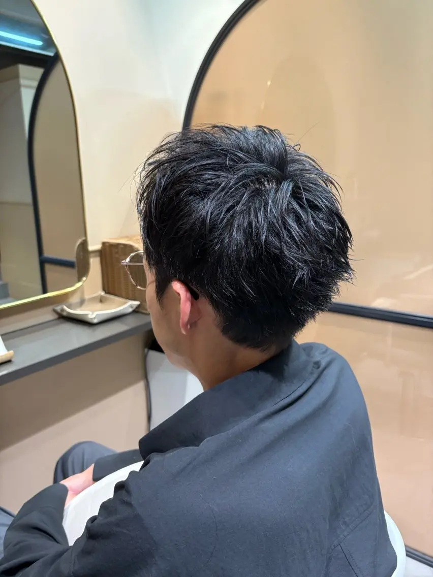 ショート メンズ アップバング ビジネス メンズベリーショート ベリーショート ショートヘア カット トリートメント ヘッドスパ TV出演&受賞歴有☆ 宮本輝正のヘアスタイル