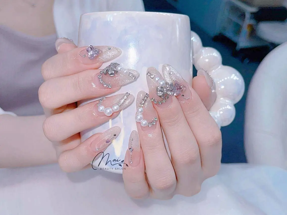 ネイル チークネイル クリアネイル フラッシュネイル フレンチネイル ハート MaiBeauty Niのネイルデザイン