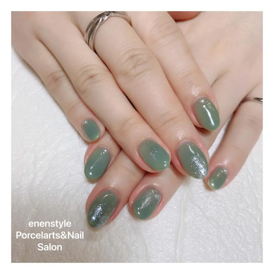 ミディアム ネイル ハンドネイル 🐾enen style 🐾のネイルデザイン