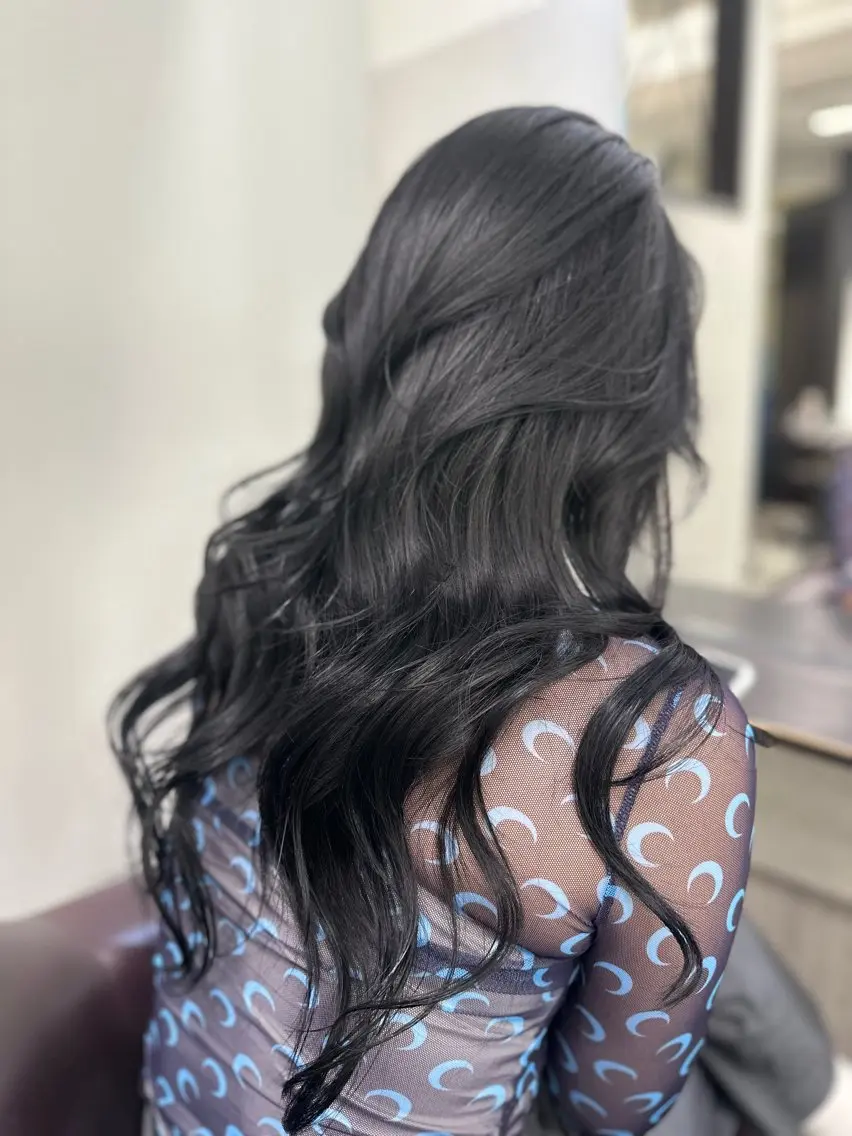 ロング カラー グレージュ レイヤーカット AIRI layer cut hairのヘアスタイル