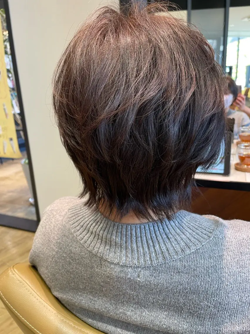 ショート くびれヘア ショートヘア ウルフカット 生盛 智穂子のヘアスタイル