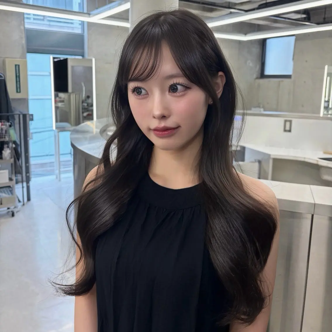 ロング カット ヘアカラー ワンカラー/レイヤー 🩷モエのヘアスタイル