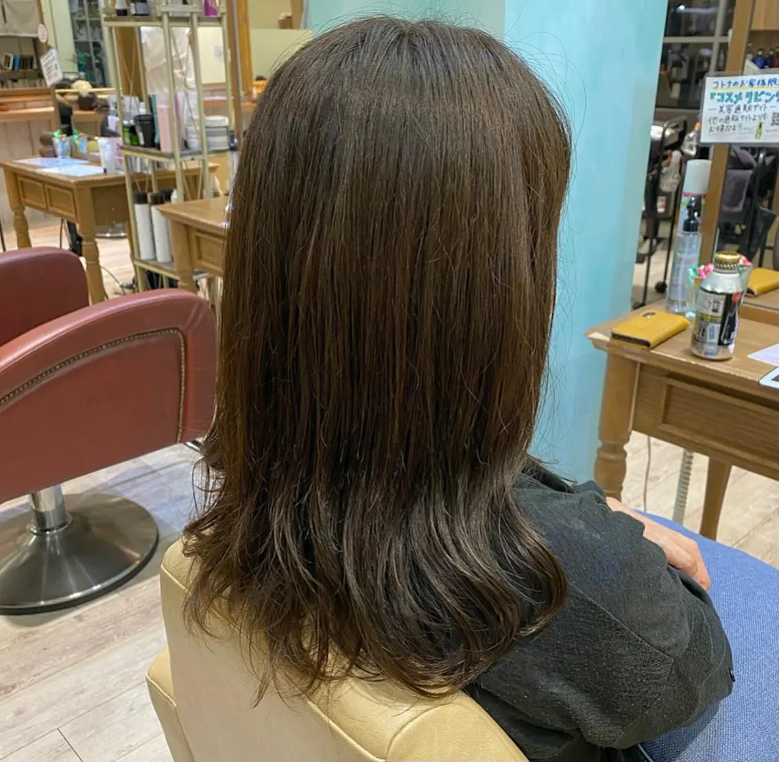 カラー 透明感カラー グレージュ オリーブグレージュ オリーブグレー 後藤 瀬奈のヘアスタイル