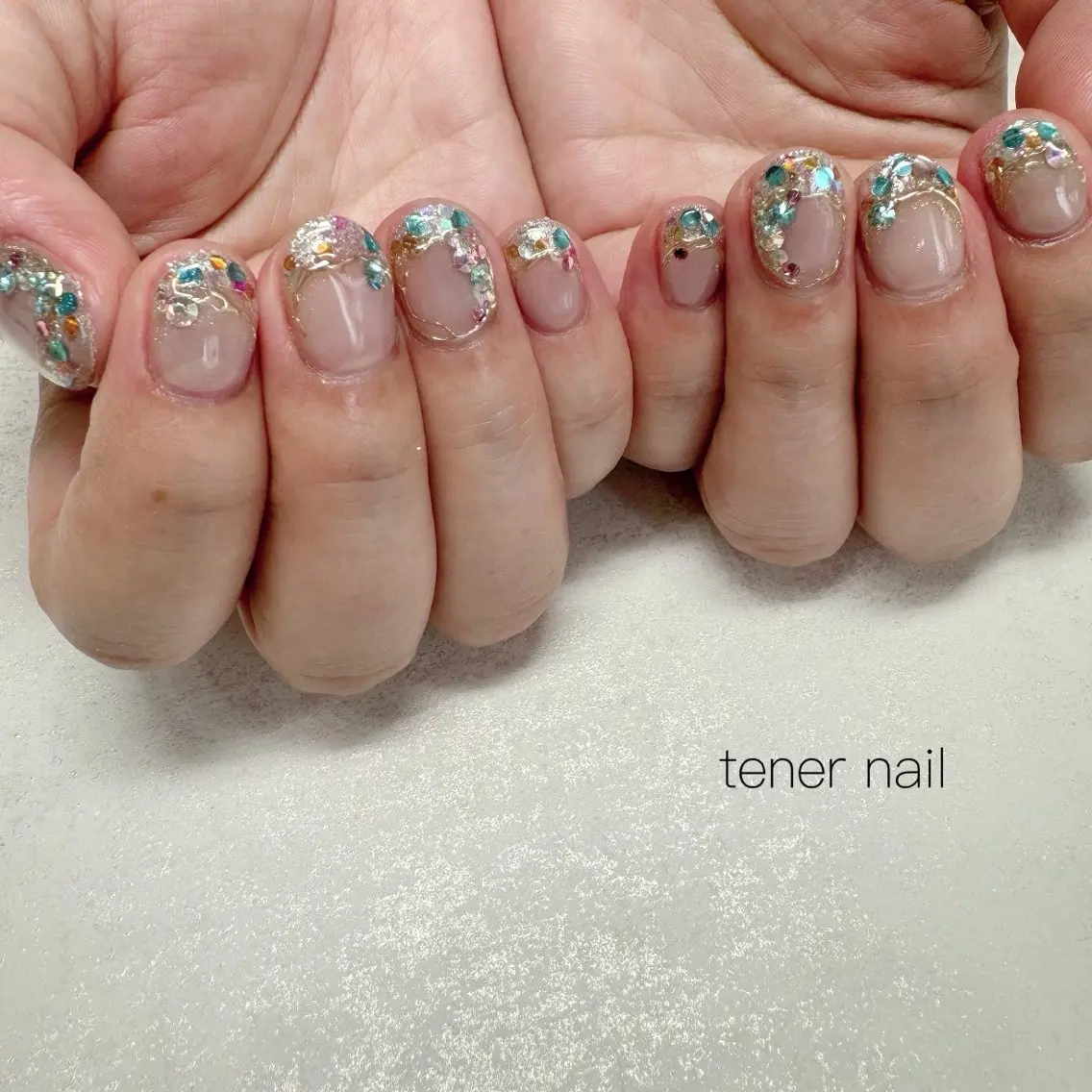ネイル ホログラムネイル キラキラネイル ハンドネイル テネルネイル tener nailのネイルデザイン