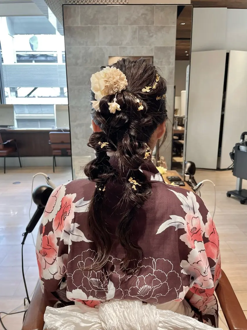 ヘアアレンジ 浴衣 ヘアセット umi/レイヤー カット/アレンジのヘアスタイル