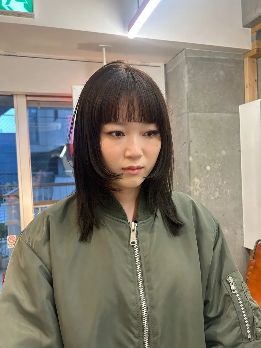 ミディアム カラー カット ヘアカラー トリートメント ラフで可愛いヘア 🐈⬛Rukaのヘアスタイル