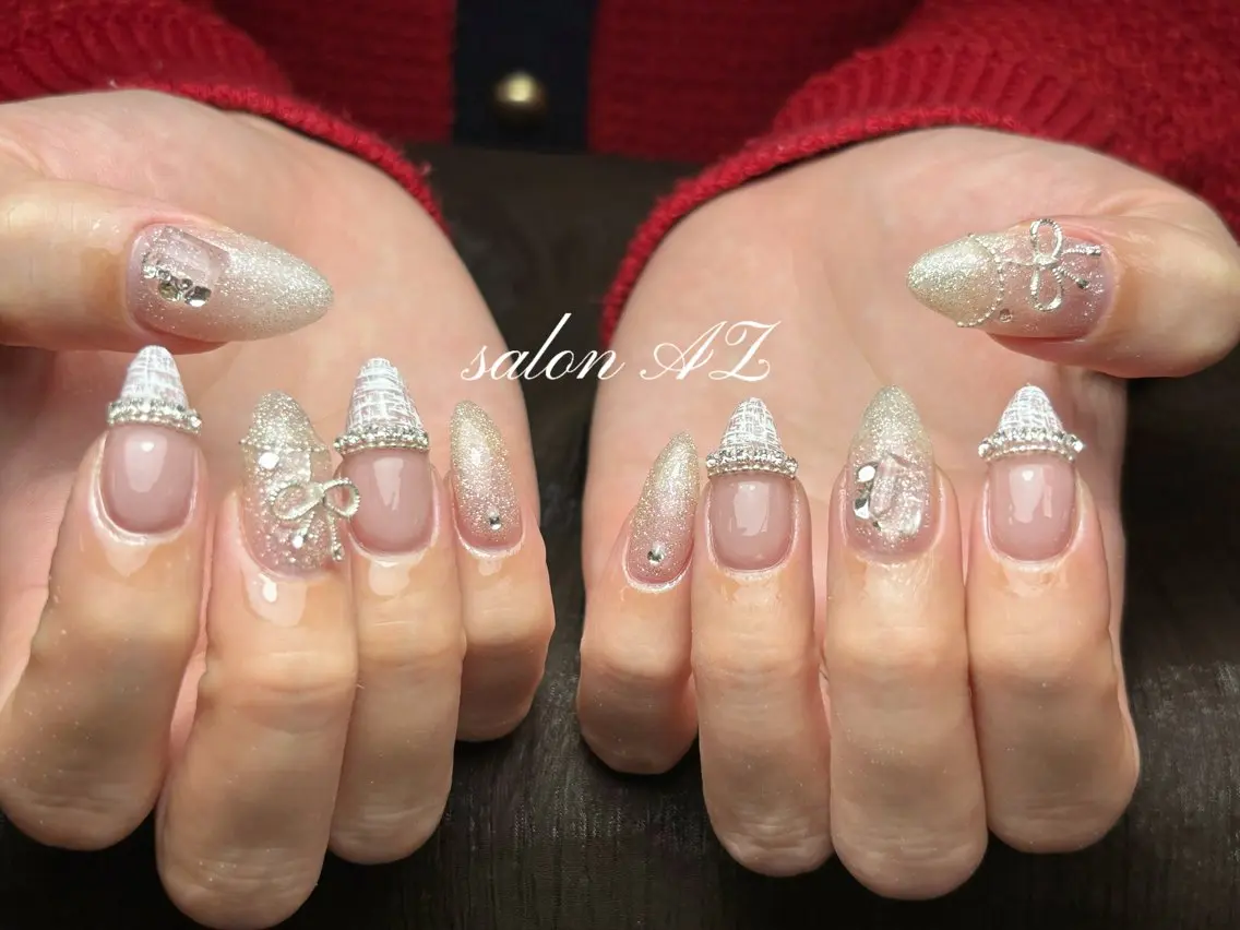 ネイル 長さ出し フットネイル フレンチネイル マグネットネイル ニュアンスネイル ハンドネイル salon AZのネイルデザイン