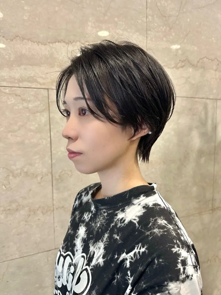 ショート カラー ハンサムショート くびれヘア ショートヘア カット トリートメント 園冬稀/ショート /ショートヘアのヘアスタイル