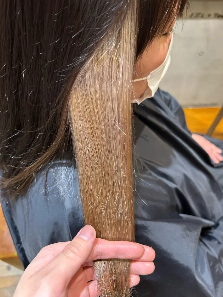 ロング カラー ベージュカラー インナーカラー ミルクティーベージュ 🌊インナーカラー 🐬櫻井海星のヘアスタイル