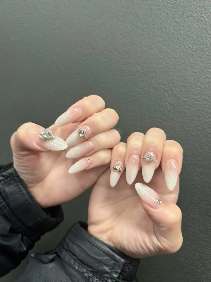 ネイル 韓国ネイル 持ち込み ニュアンスネイル ネイルチップ 冬ネイル LISA ANA.CHUOのネイルデザイン