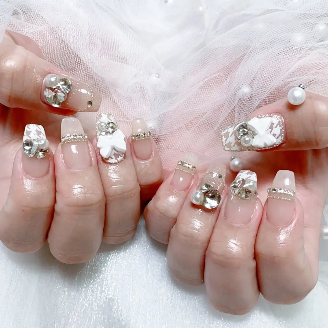 メンズ ネイル メンズ韓国風 アートネイル オーロラネイル ガーリー キラキラネイル ハンドネイル Nail salon 木にいるのネイルデザイン