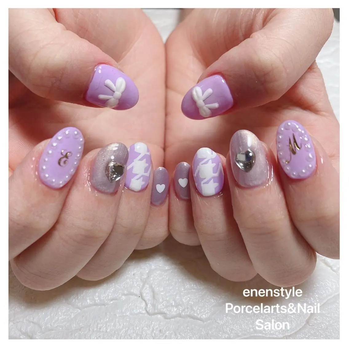 ミディアム ネイル 🐾enen style 🐾のネイルデザイン