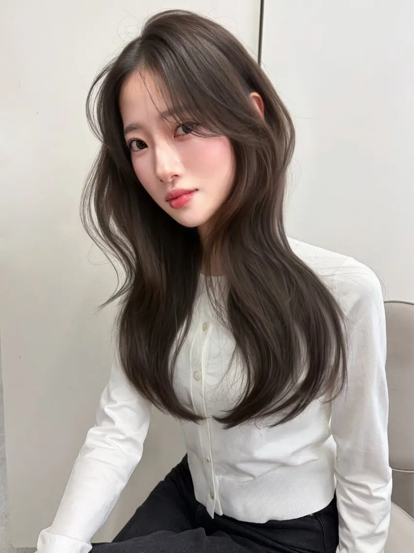 セミロング ハッシュカット レイヤーカット 髙杉 心のヘアスタイル