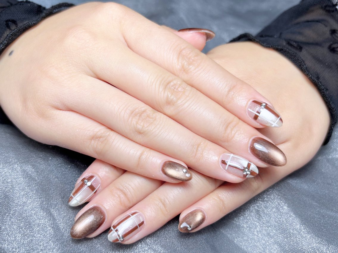 ネイル ハンドネイル H3 Nail Tsuki🦋💙のネイルデザイン