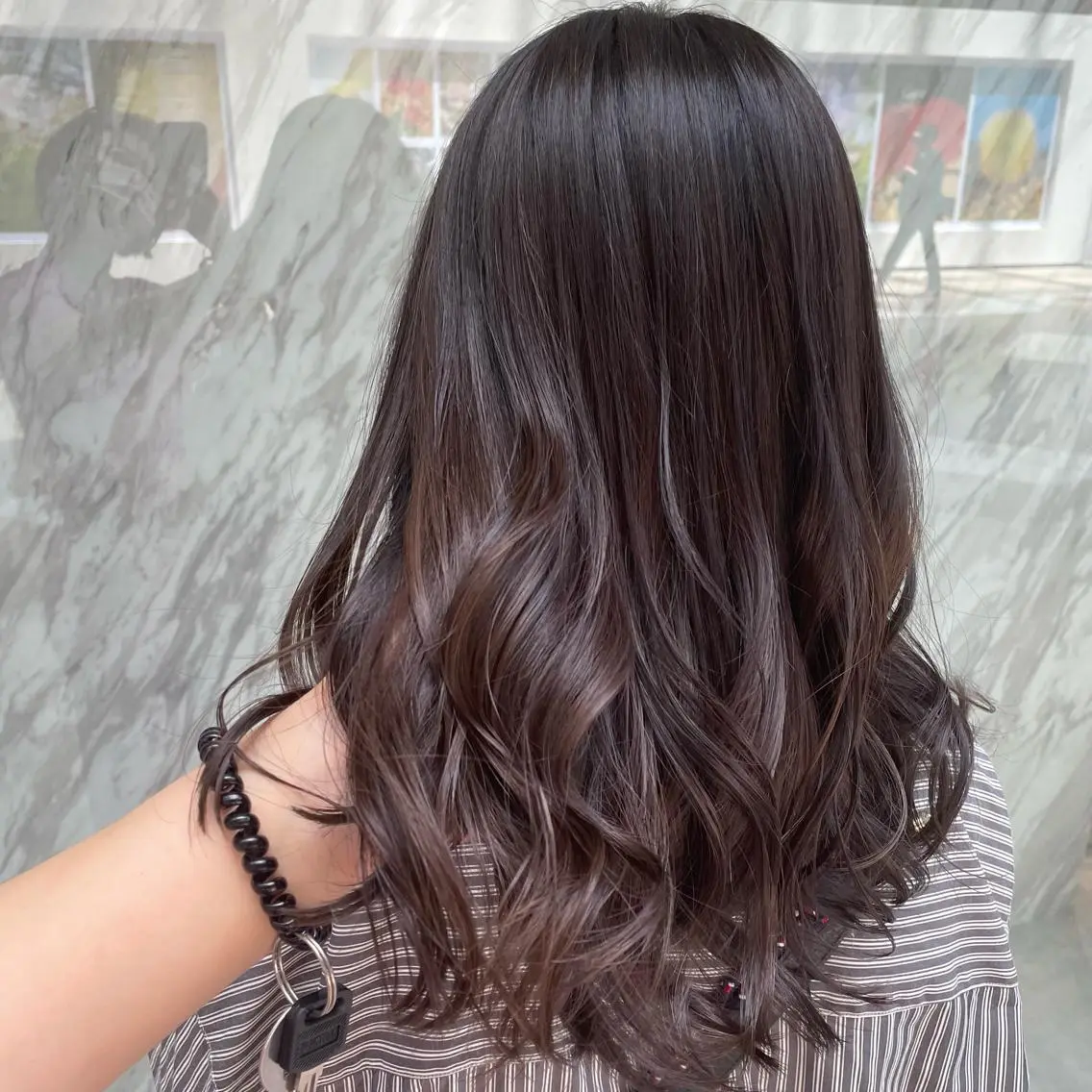 セミロング カラー パーマモデル募集🌈 森脇帆南のヘアスタイル