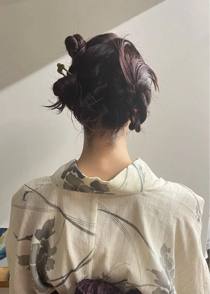 セミロング ヘアアレンジ 浴衣 ヘアセット 西山 紗耶香🪽 透明感カラー/ボブのヘアスタイル