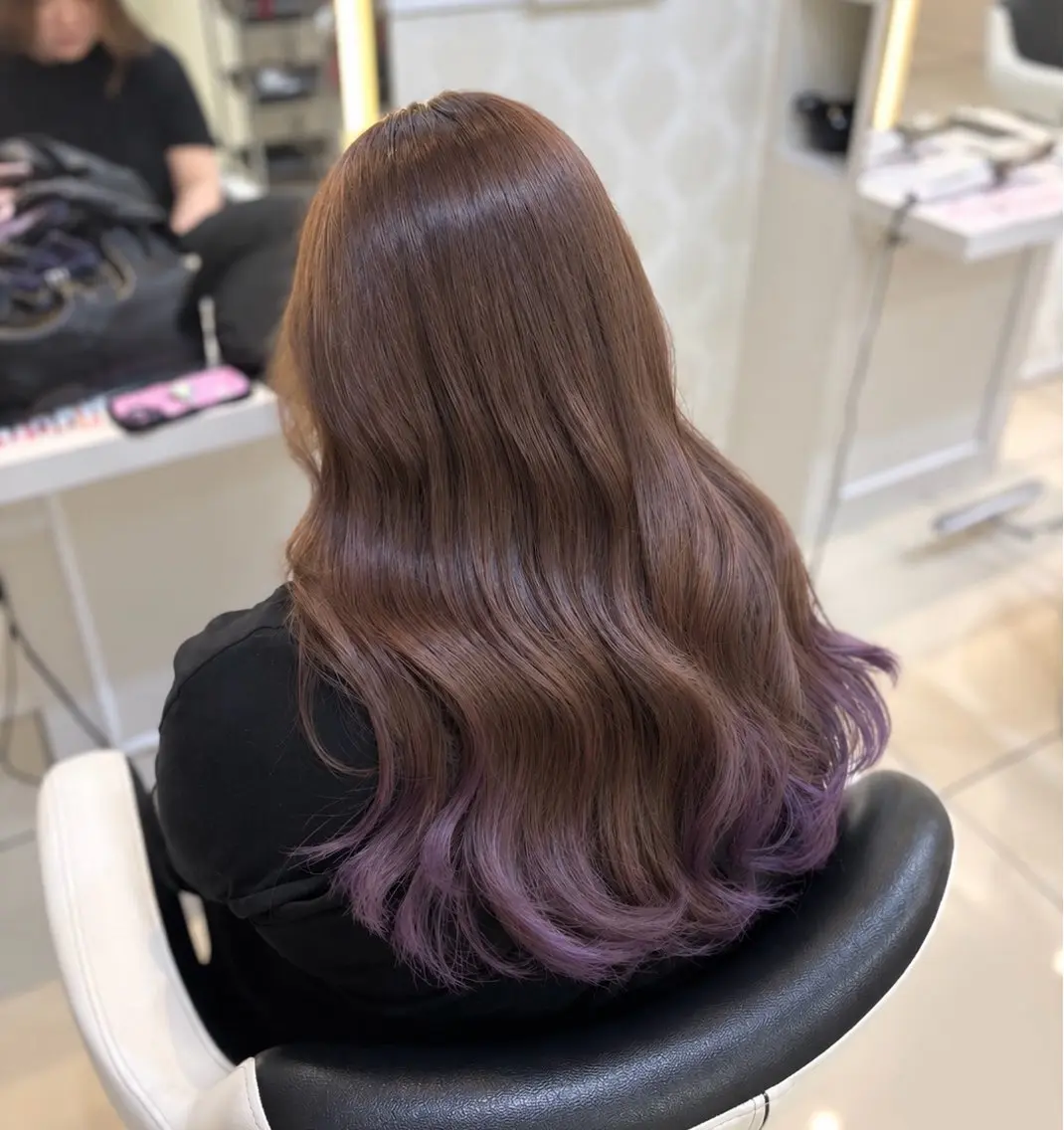 ロング カラー はらだ すずのヘアスタイル