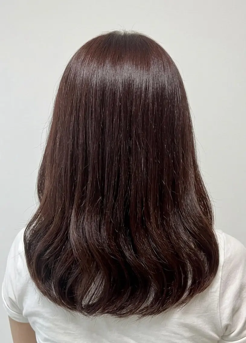 セミロング カラー ブラウンカラー ピンクカラー ピンクブラウン カット ヘアカラー トリートメント 端／🫧うる艶透明感 カラー🫧のヘアスタイル