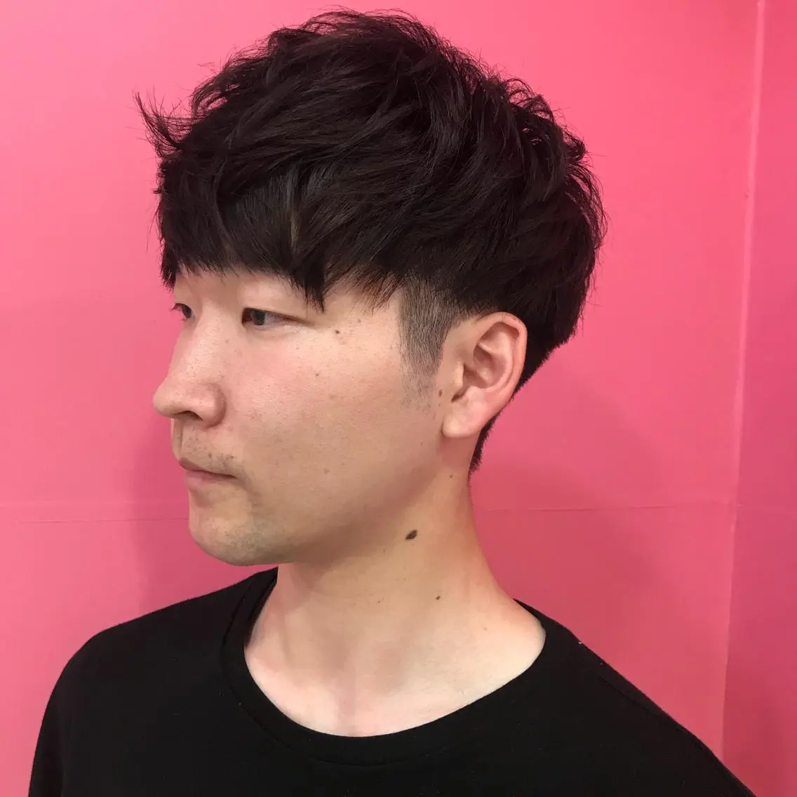 ショート カラー メンズ マッシュ 刈り上げ ショートヘア カット パーマ Vir by browのヘアスタイル